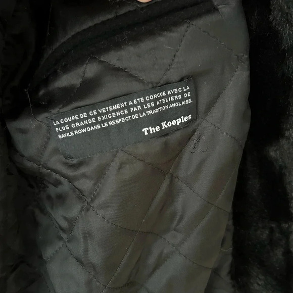 The Kooples BLACK DUFFLE COAT WITH LEATHER details - Picture 6 of 14